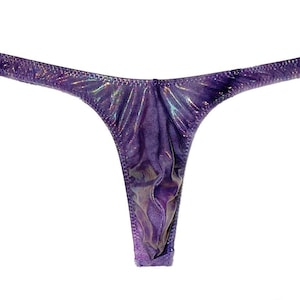 Herren Purple Oil Slick Hologram Super Slim ED * String * Badeanzug