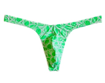 Costume da bagno a perizoma super slim ED* da uomo verde-bianco Glo*