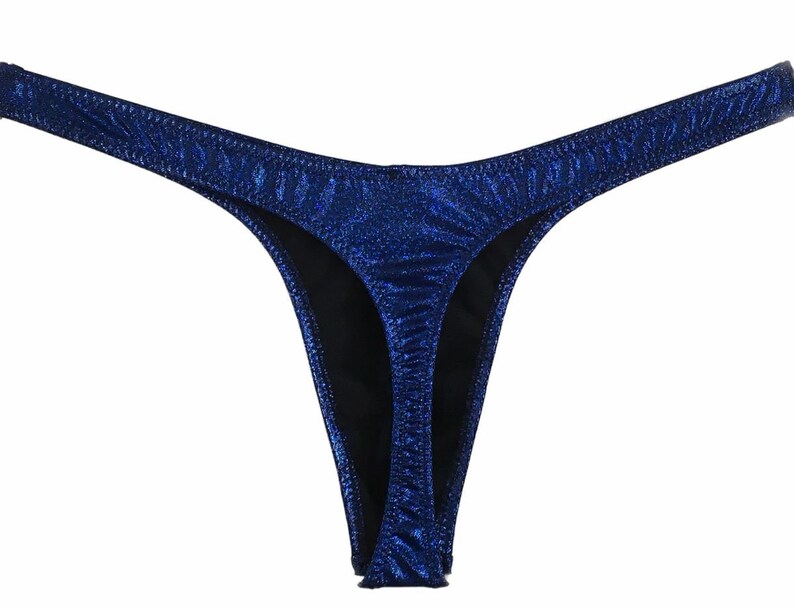 Midnight Blue Hologram Mens Super Slim Thong Swimsuit | Etsy