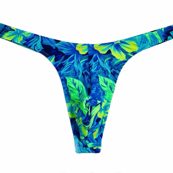 Turquoise-Green Tropical Super Slim Ed* Thong * Swimsuit