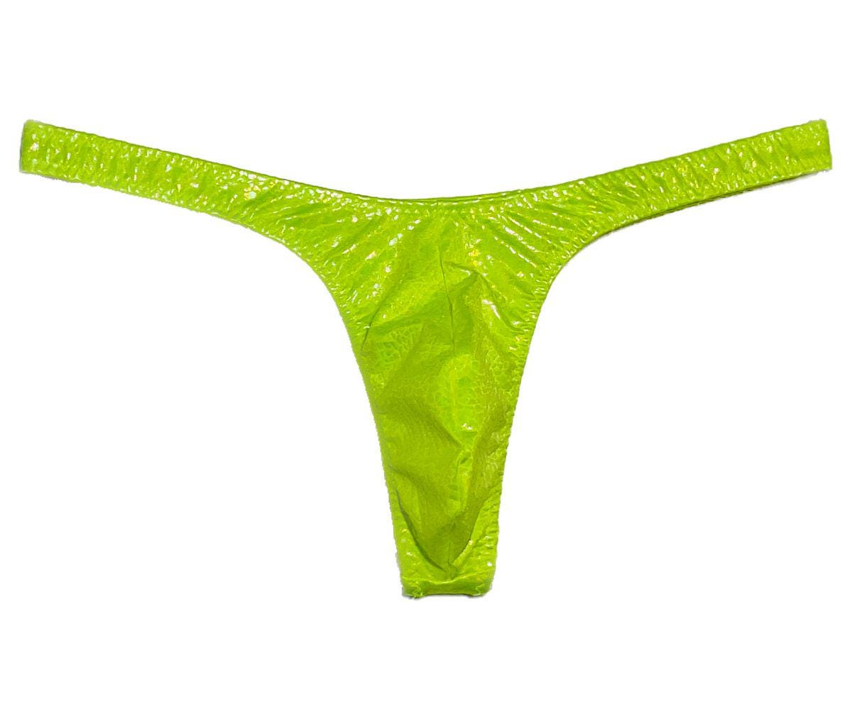 QiaTi String Tanga Heren Luipaard Sexy Ondergoed G String voor Tijger Tanga Mannen Thongs Slip, A#Zwart, M