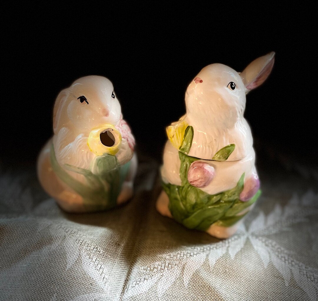 Vintage Enesco Rabbit Sugar and Creamer, Ceramic, Easter, Brunch. - Etsy