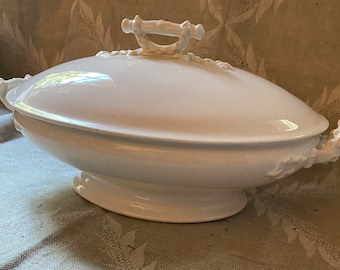 Antique Ironstone Covered Casserole, Tureen, Serving Dish, John Maddock,England