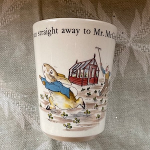 Vaso de porcelana vintage Wedgewood, Peter Rabbit, vajilla infantil, fabricado en Inglaterra, Beatrix Potter