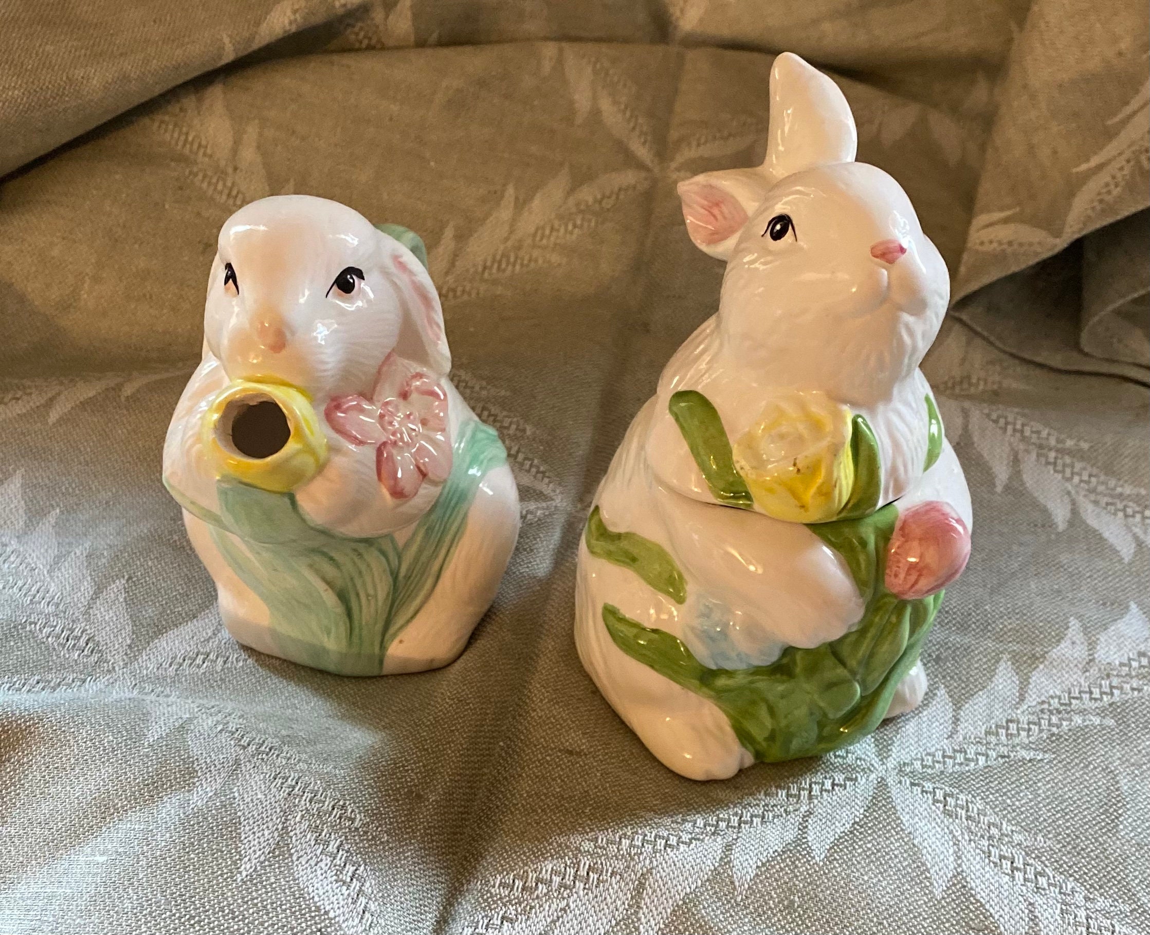 Vintage Enesco Rabbit Sugar and Creamer, Ceramic, Easter, Brunch. - Etsy