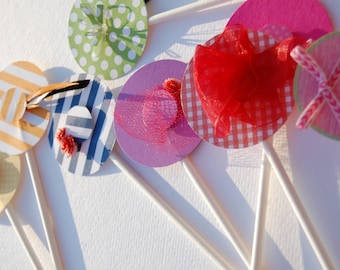 Assorted KY Derby Inspired Cupcake or Dessert Toppers-Set of 6