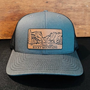 Rocky Mountain National Park - Colorado - Rocky Mountains - Trail Ridge Road - Mountain Leather Patch Richardson Hat Adjustable Snapback