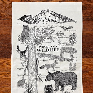 Woodland Wildlife Tea Towel (Dish Towel)