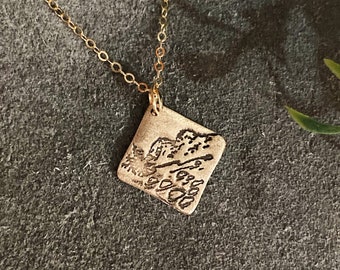Acadia National Park Handmade Bronze Necklace - diamond pendant, Mother's Day Gift, mountain necklace, minimalist jewelry
