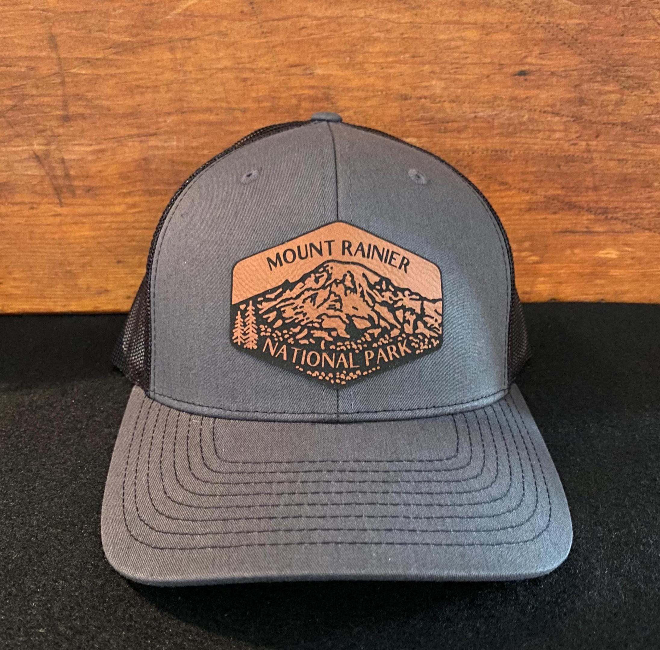 Mount Rainier National Park Hexagon Patch Hat - Mountain Leather