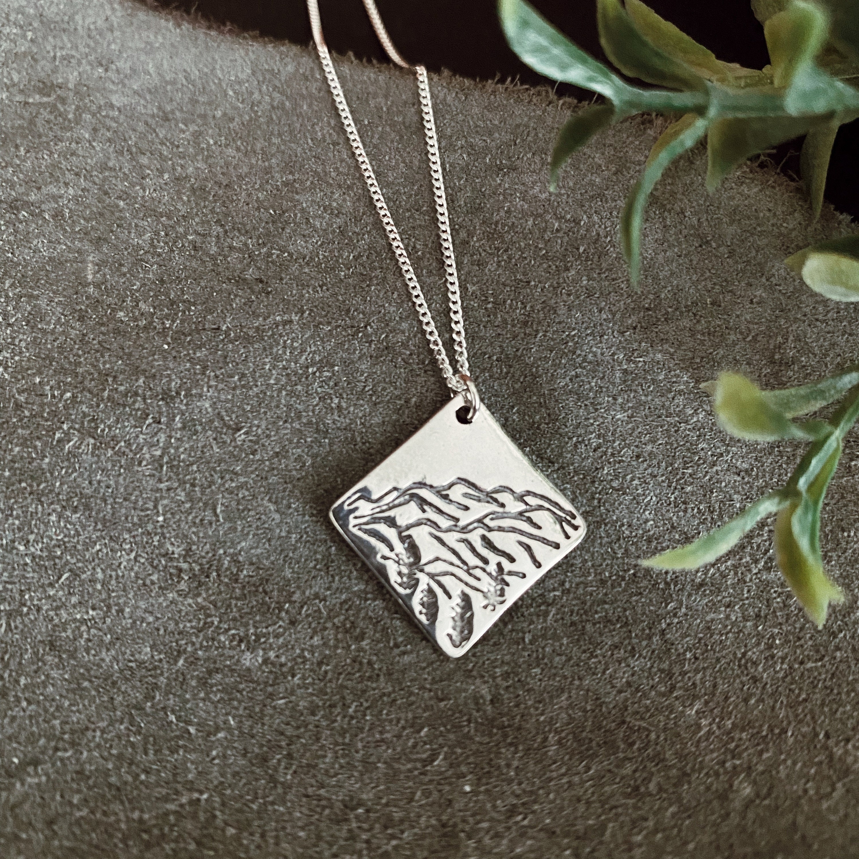 Mountains Silver Necklace - Nature Ridge-Line Jewelry