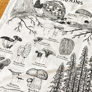 Foraged Mushrooms Tea Towel Dish Towel image 2