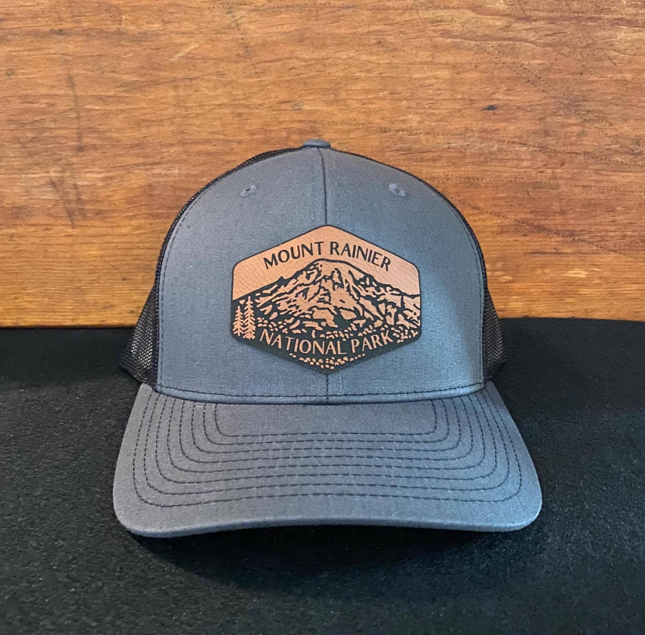 Mount Rainier National Park Hexagon Patch Hat - Mountain Leather
