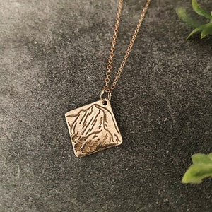 Yosemite Half Dome #1 Handmade Bronze Necklace -  diamond pendant, Mother&#39;s Day Gift, mountain necklace, minimalist jewelry