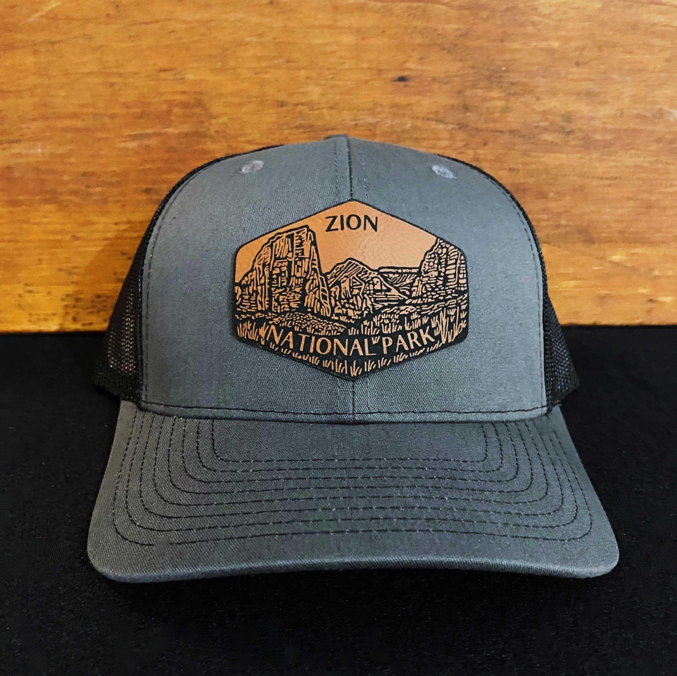 Zion National Park Hexagon Patch Hat - Mountain Leather 