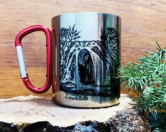 Turner Falls - Oklahoma - Arbuckle Mountains - Camp Mug, Steel Mug, Metal Hiking Mug, Travel Mug, Coffee Mug, Tea Lover Gift, Carabiner Mug