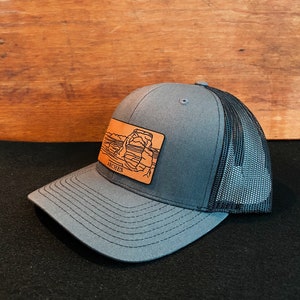 Arches Utah Arches National Park Mountain Leather Patch Richardson Hat Adjustable Snapback image 2