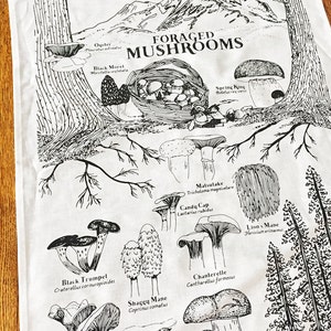 Foraged Mushrooms Tea Towel Dish Towel image 4