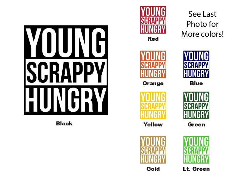 Young Scrappy Hungry Hamilton Vinyl Decal image 1