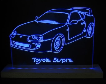 Toyota Supra Edge Lit LED Acrylic Light Up Sign Desk Model Night Light