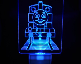 Personalized Plug In Night Light, Light Sensor Auto On Off Dusk-to-Dawn Sensor, Thomas the Train LED nightlight