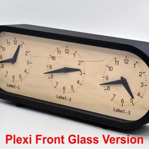 Personalized Triple Time Zone Clock Custom Made World 3 Timezone Desktop Table Minimalist Modern Desk Clock Handmade Clock Minimalist Design Yes please!