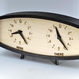Personalized Two Time Zone Clock Custom Made World 2 Timezone Desktop ...