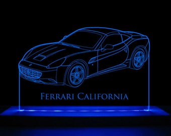 Ferrari California Edge Lit LED Acrylic Light Up Sign Desk Model Night Light
