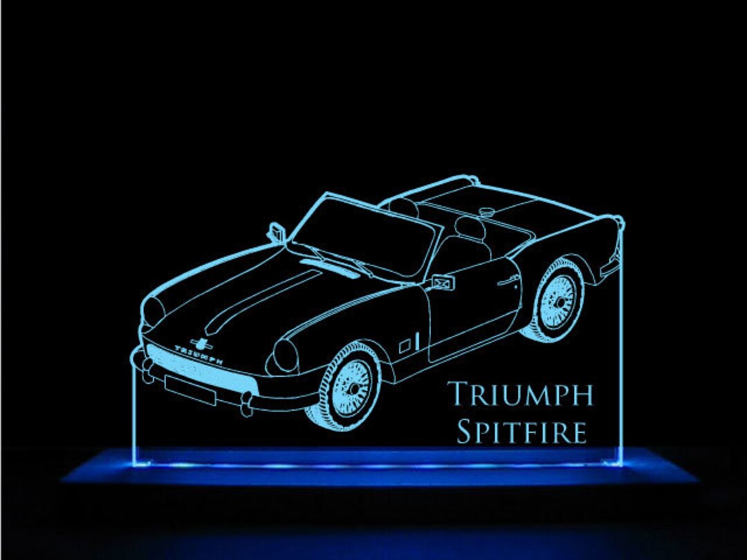 Triumph Led Sign Triumph Spitfire Edge Lit LED Acrylic Light up Sign Desk Model Night ...