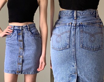 Tight denim skirts online Clearance