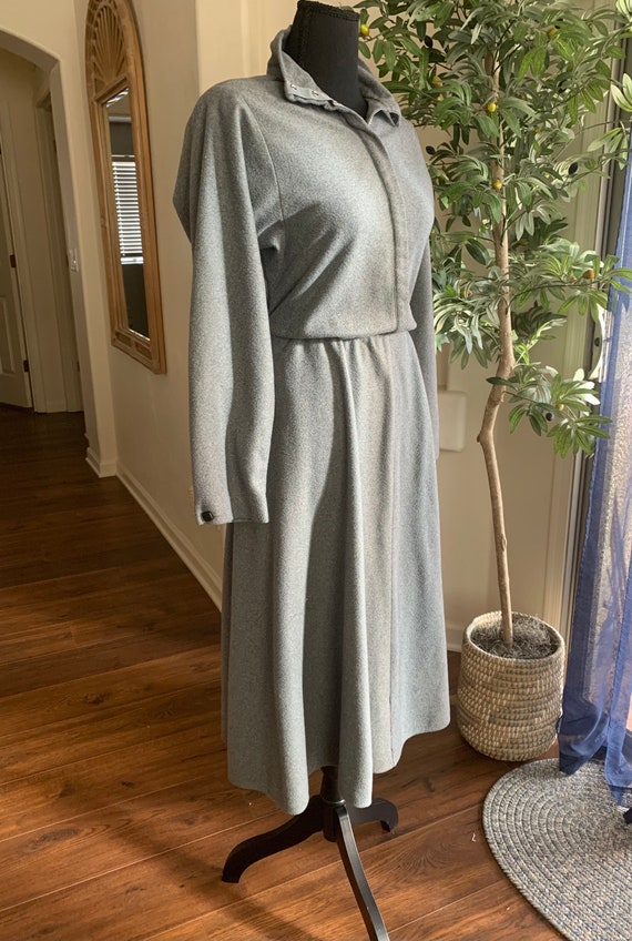 80s shirtdress medium, gray fleece long sleeve co… - image 4
