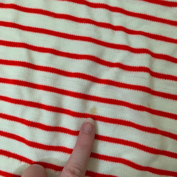 70s striped turtleneck top, sailor style red and … - image 7