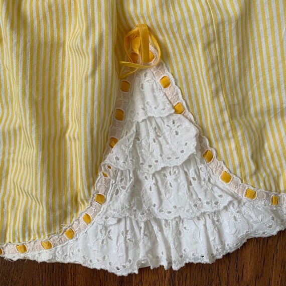 60s fit and flare party dress, striped canary yel… - image 10