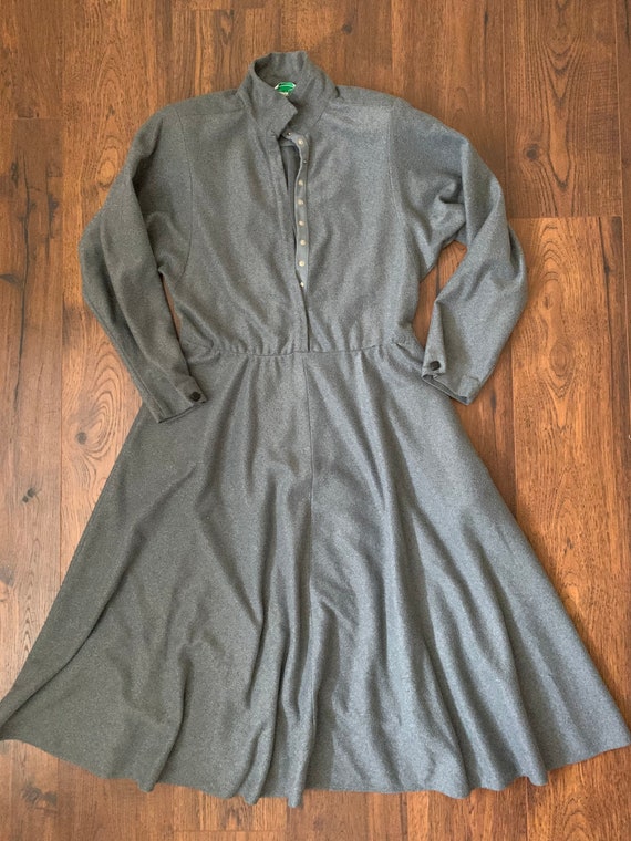 80s shirtdress medium, gray fleece long sleeve co… - image 7