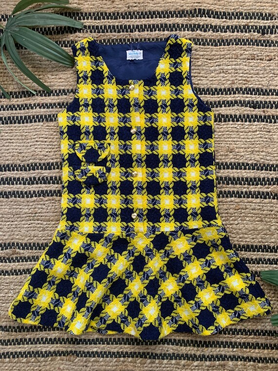 60s Girls plaid mini dress, Little Miss Holly wove