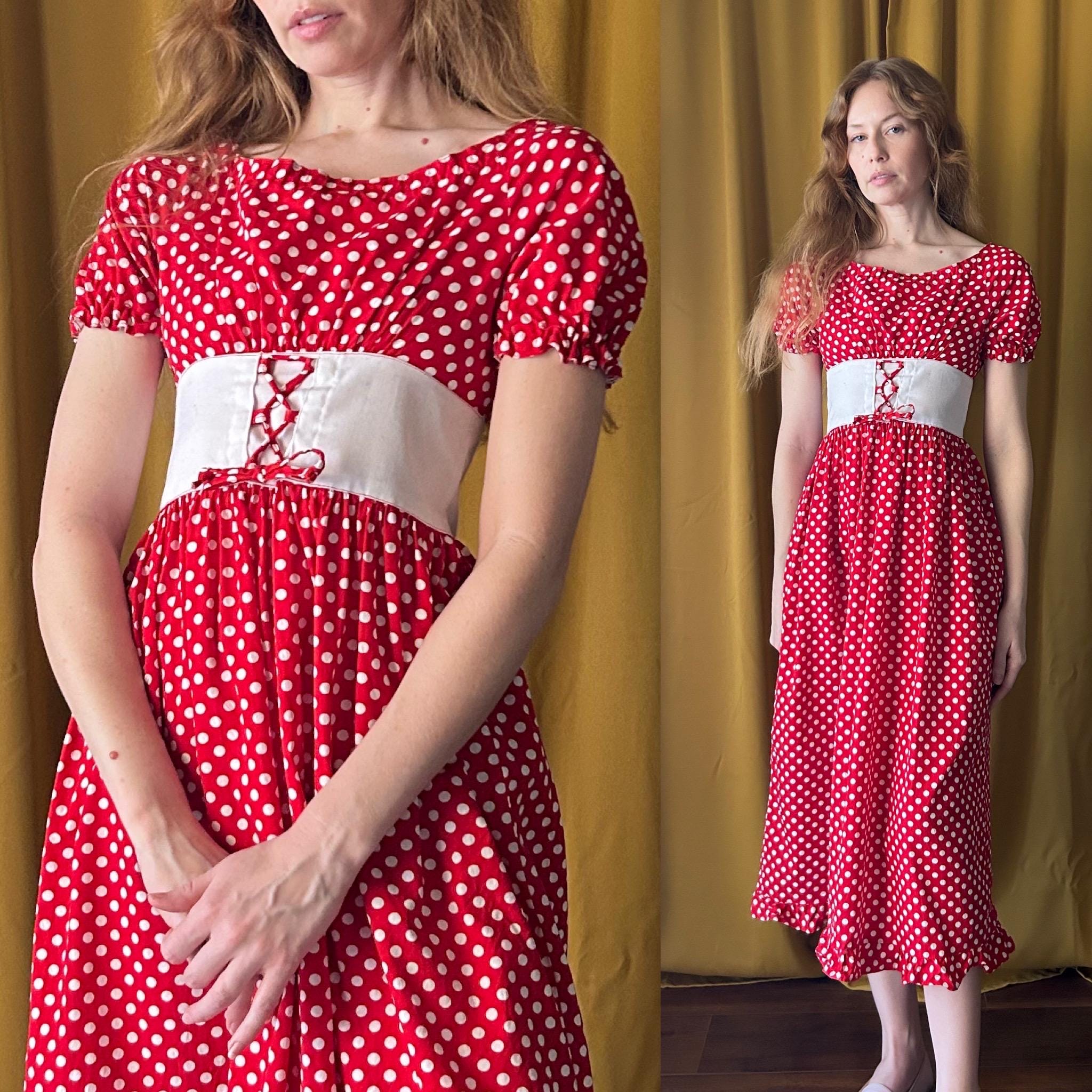 white christmas dresses Sweetheart Cottage Polka Dot Dress main image 0