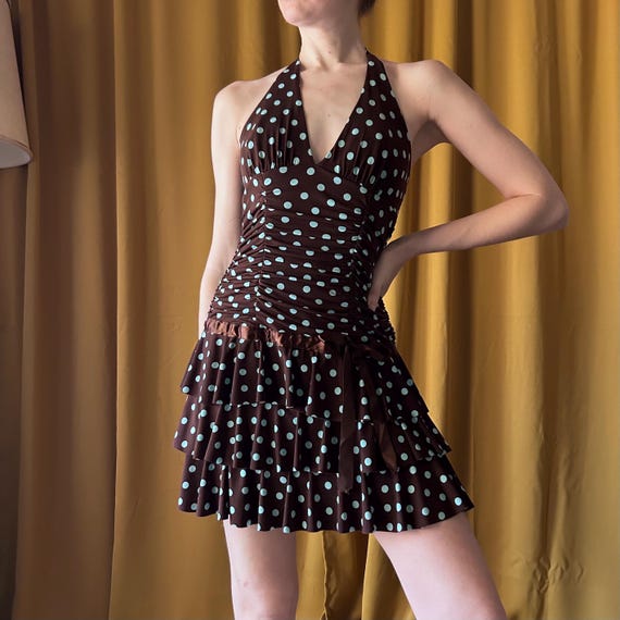 brown coquette dress Brown Corset Mini Dress Coquette Aesthetic Outfit for Summer Brown / XS