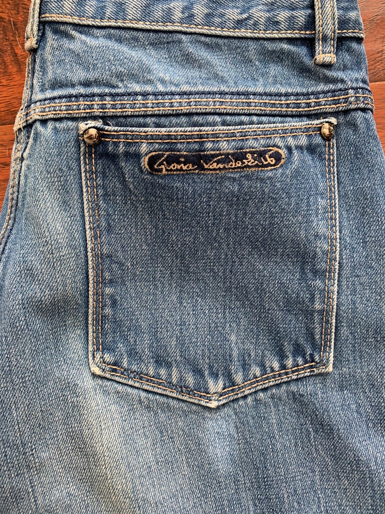Vintage 1980s Jeans Dark Wash Denim High Waist 80s Jeans Gloria Vanderbilt Straight Leg Size Medium 27 Waist