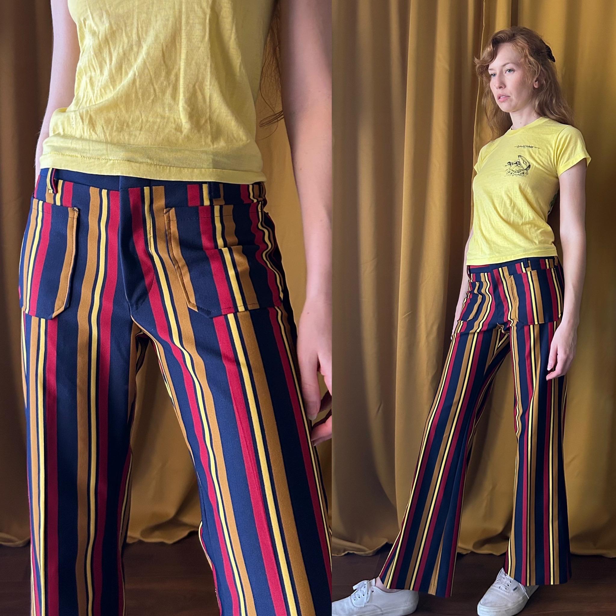 60s Striped Trousers - Etsy