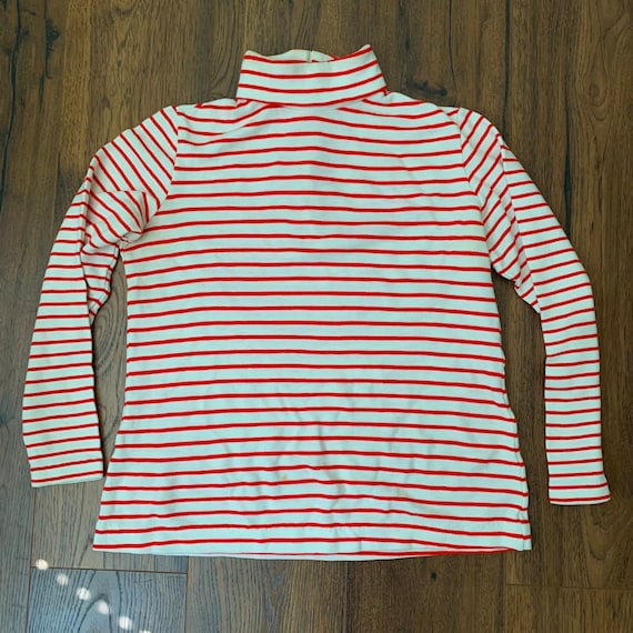 70s striped turtleneck top, sailor style red and … - image 5