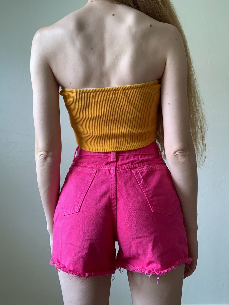 Vintage 1990s Barbie Pink Cut off Shorts Mid Rise Jean Short Size XS 24