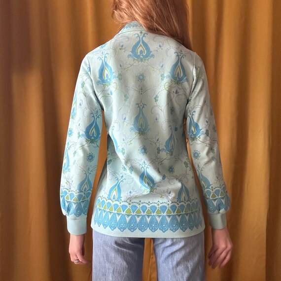 1970s Geometric Patterned Button Front Tunic Top,… - image 4