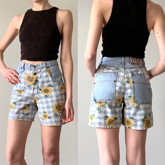 1990s spandex jean shorts