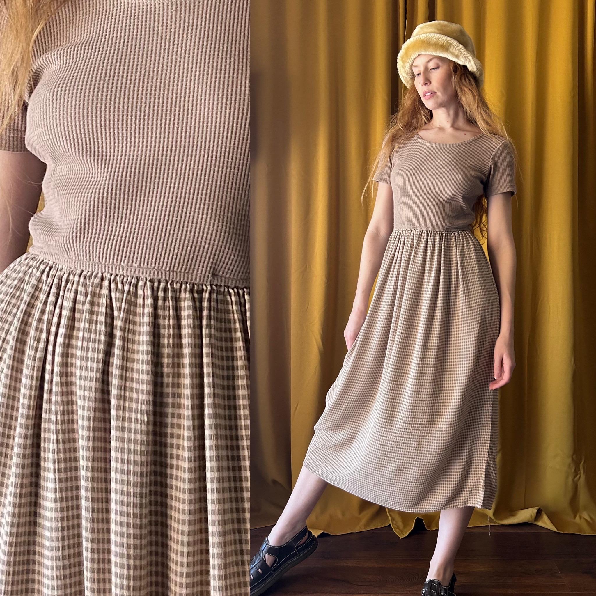 waffle knit cotton dress Vintage YGroup_zabbarra-off-the-shoulder-mini-dress