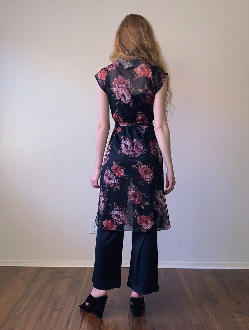 70s Bell Bottom Jumpsuit, Vintage 1970s Floral Print Tunic Top and ...