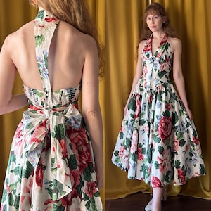 karen alexander dress designer 1980's Black and Rose Karen Alexander Dress