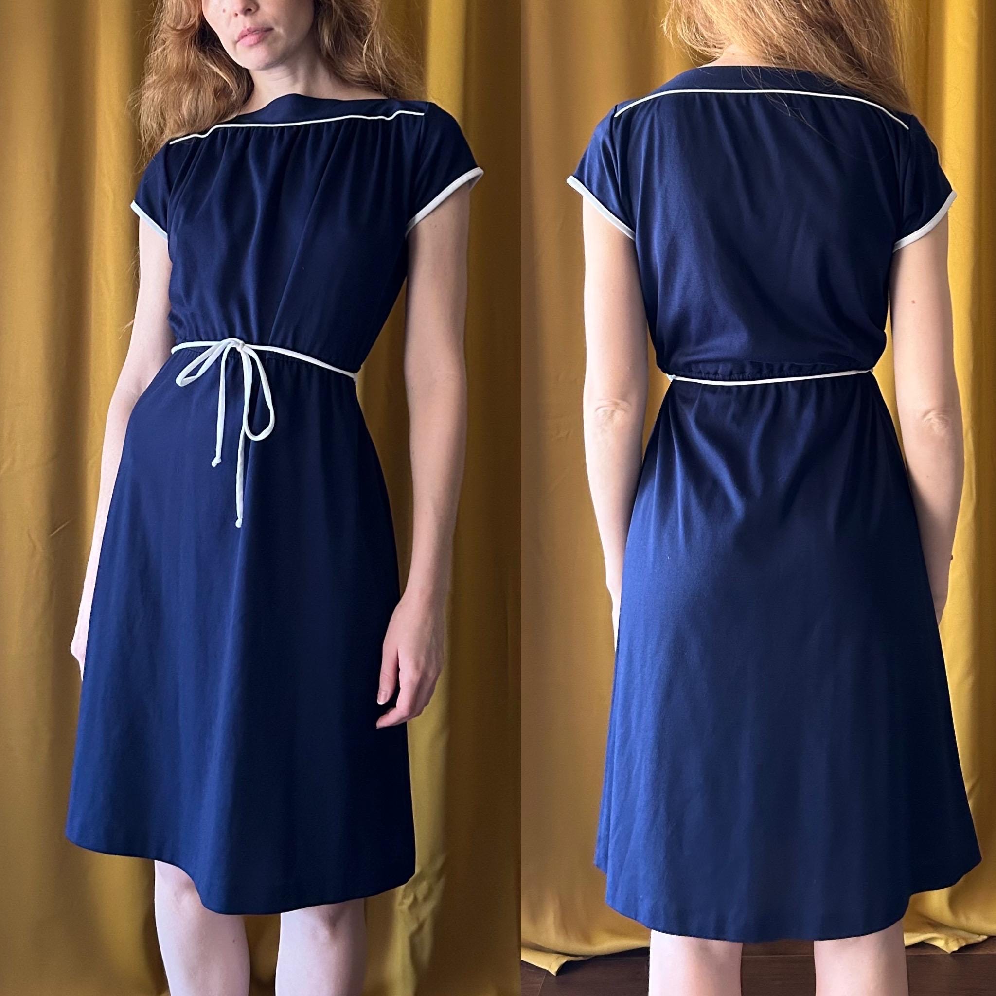 Navy Shift Dress - Etsy