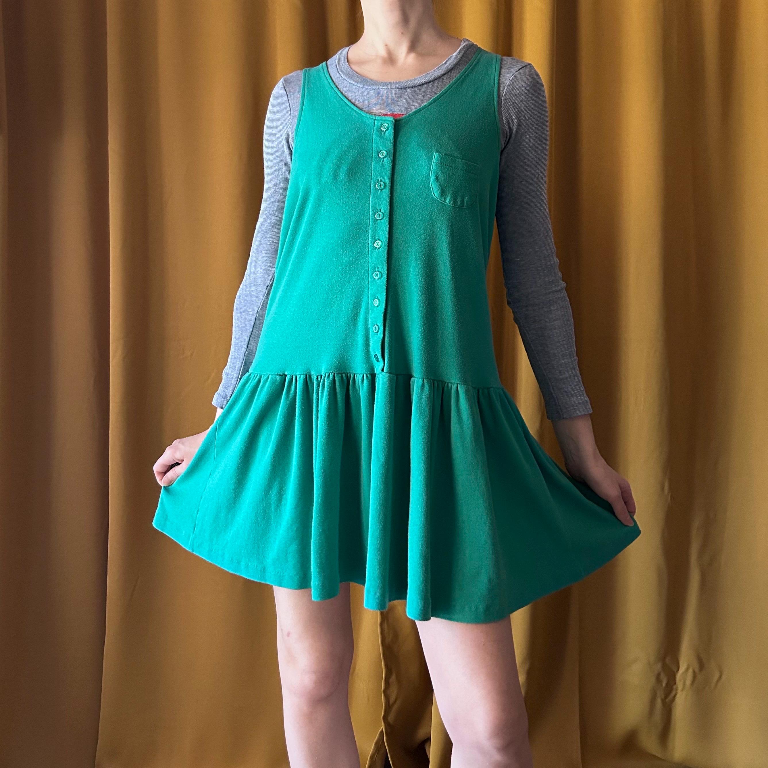 cotton dress green Vintage 1930s Green Floral Cotton Day Dress main image 0