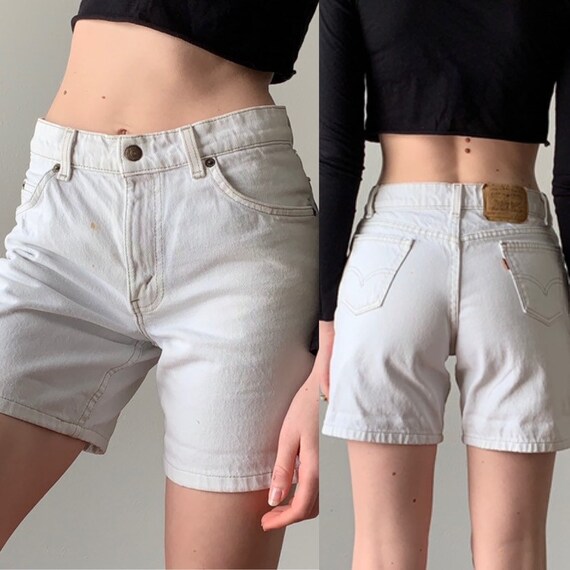levis white jean shorts