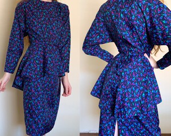 1980s peplum dress